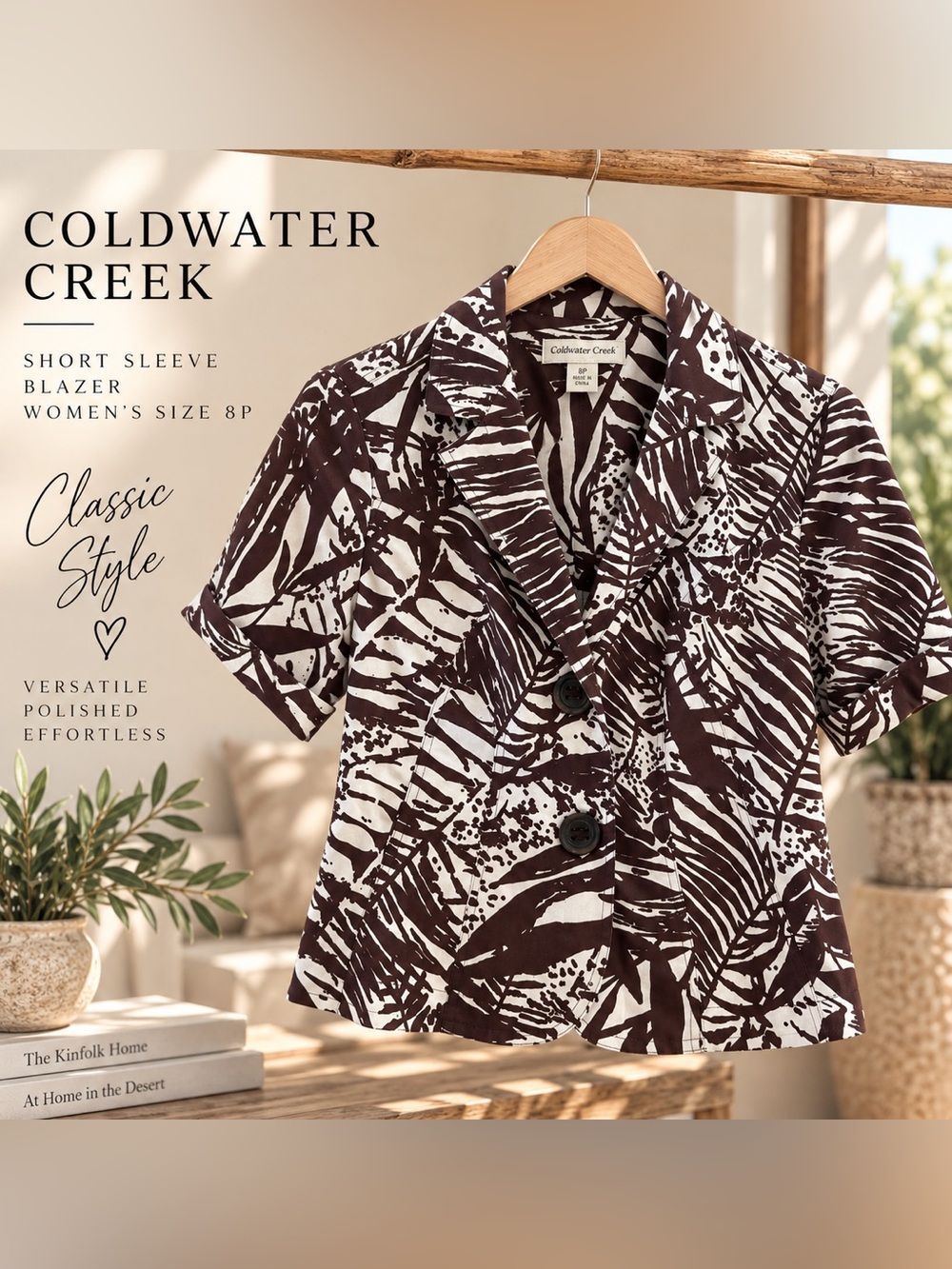 Coldwater Creek Short Sleeve Blazer – Women’s 8P – NWT